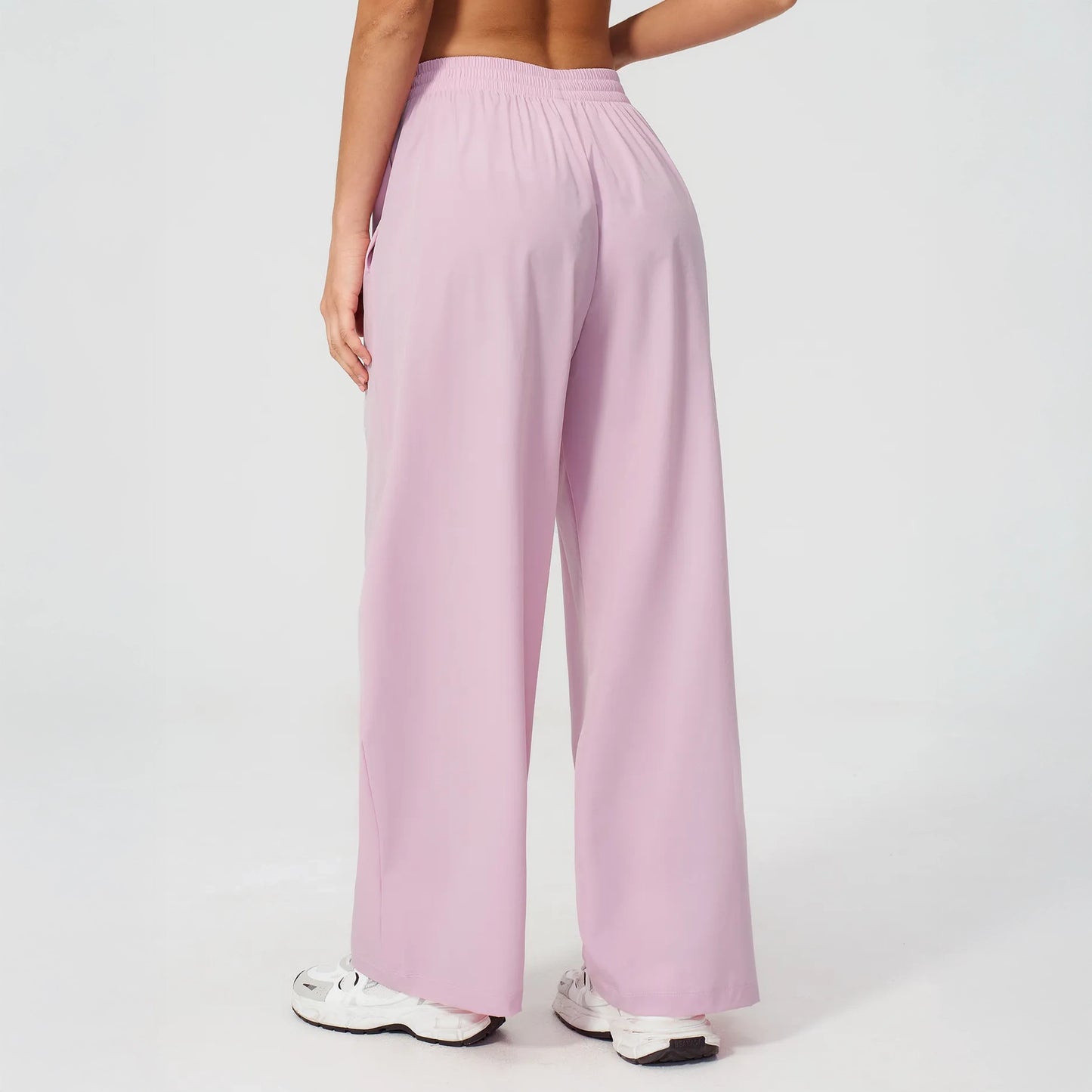 Cool-Touch Sun Protection Wide-Leg Pants - Lilac Purple - lilac purple back view