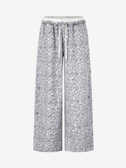Floral Graphic Drawstring Wide-Leg Pants - product image 1