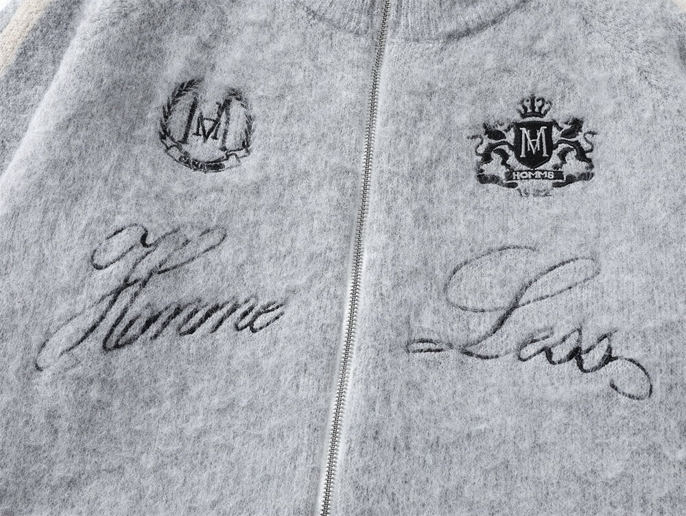 Embroidered Zip Cardigan