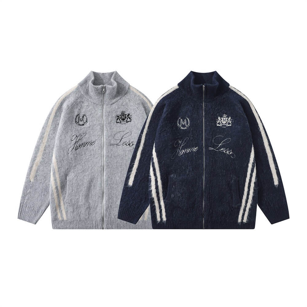 Embroidered Zip Cardigan