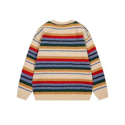 Retro Striped Knit Sweater