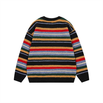 Retro Striped Knit Sweater