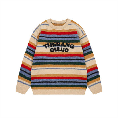 Retro Striped Knit Sweater