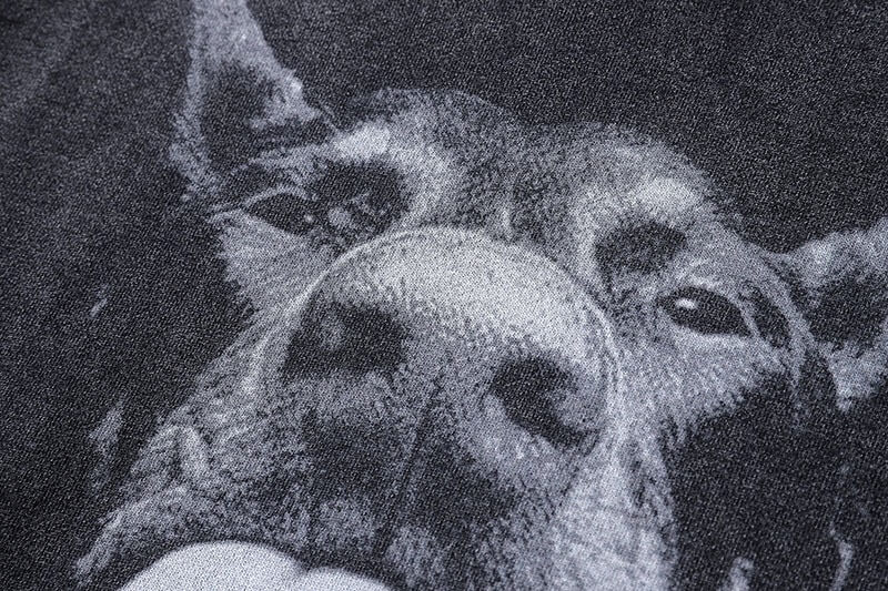 Vintage Washed Cotton Doberman Graphic Hoodie