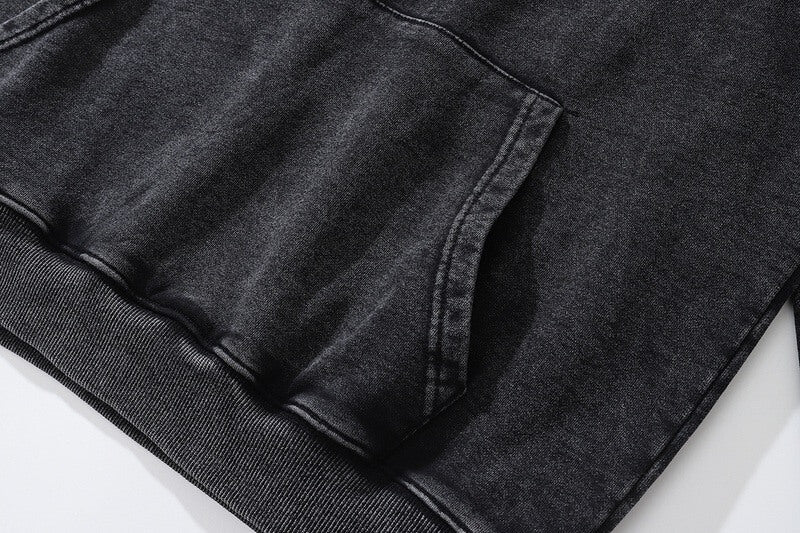 Vintage Washed Cotton Doberman Graphic Hoodie