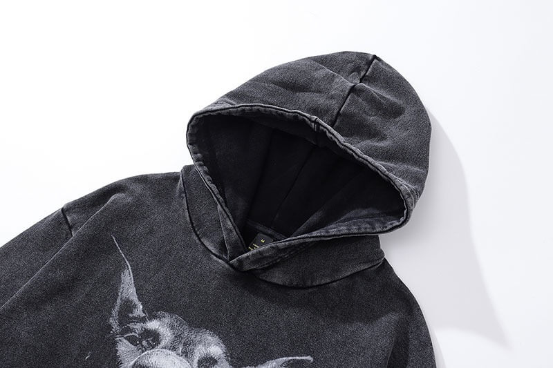 Vintage Washed Cotton Doberman Graphic Hoodie