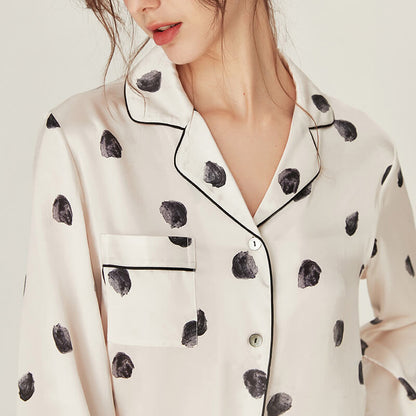Washable Silk Polka Dots Pant Set