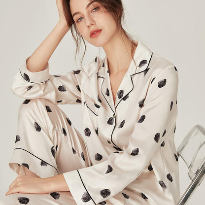Washable Silk Polka Dots Pant Set