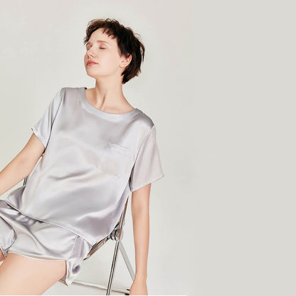 Washable Silk Short Sleeve Set