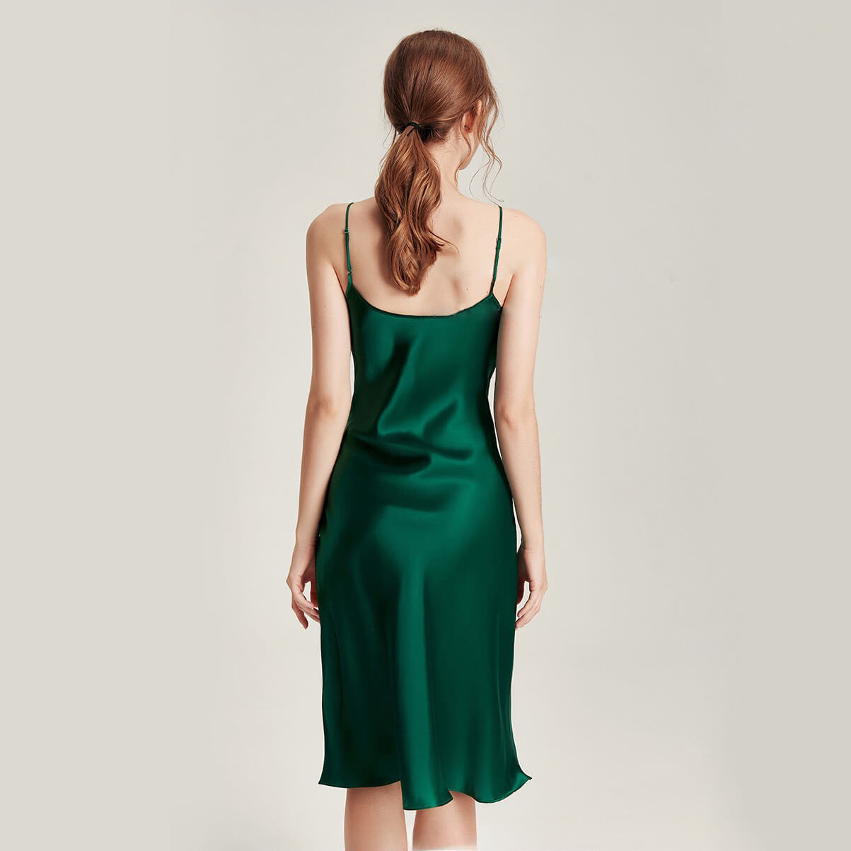 Washable Silk V-Neck Cross Front Cami Dress