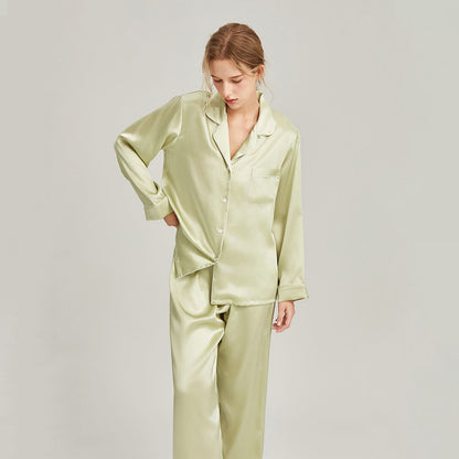 Washable Silk Long Sleeve Classic Pant Set
