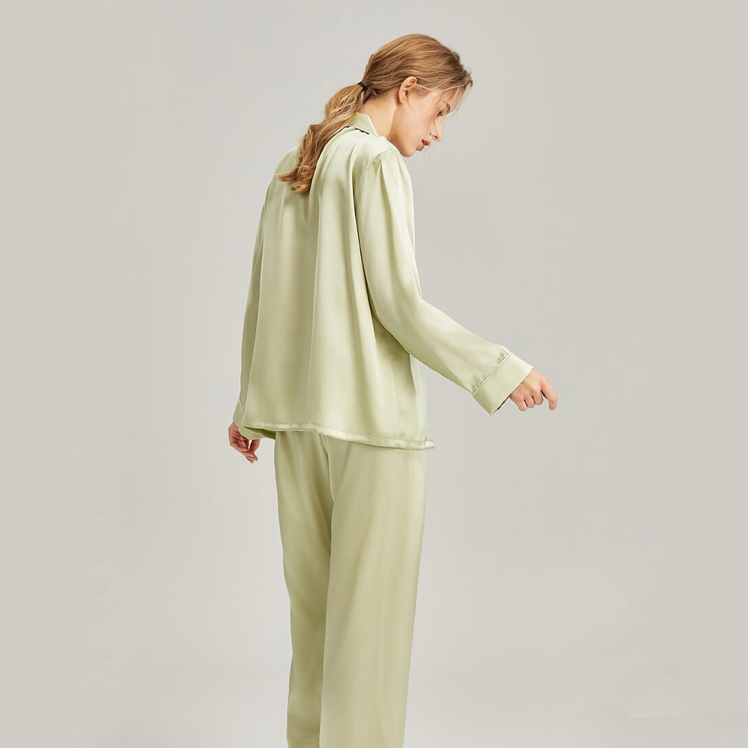 Washable Silk Long Sleeve Classic Pant Set