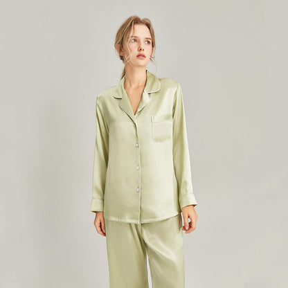 Washable Silk Long Sleeve Classic Pant Set