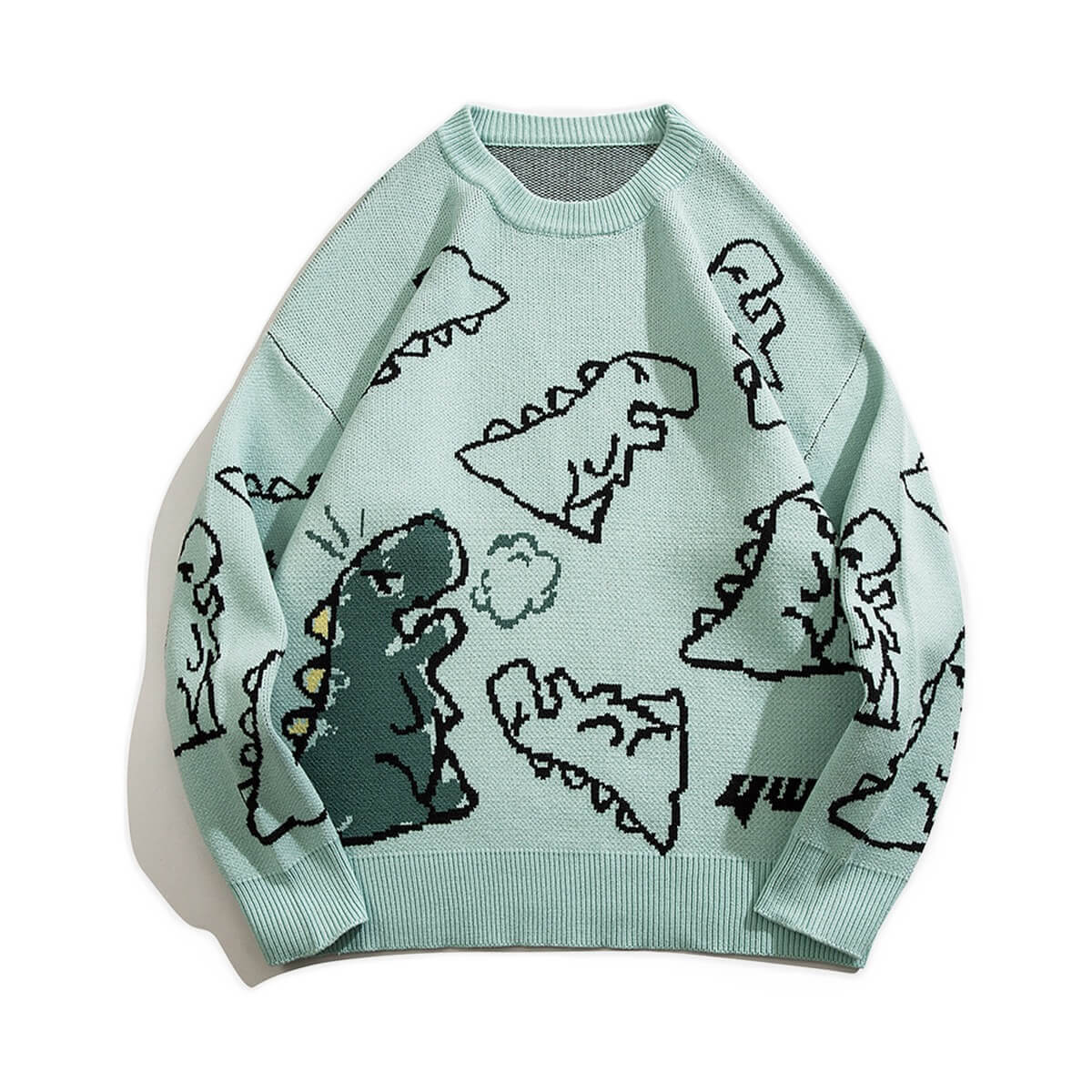 Dino Graphic Jacquard  Knit Sweater