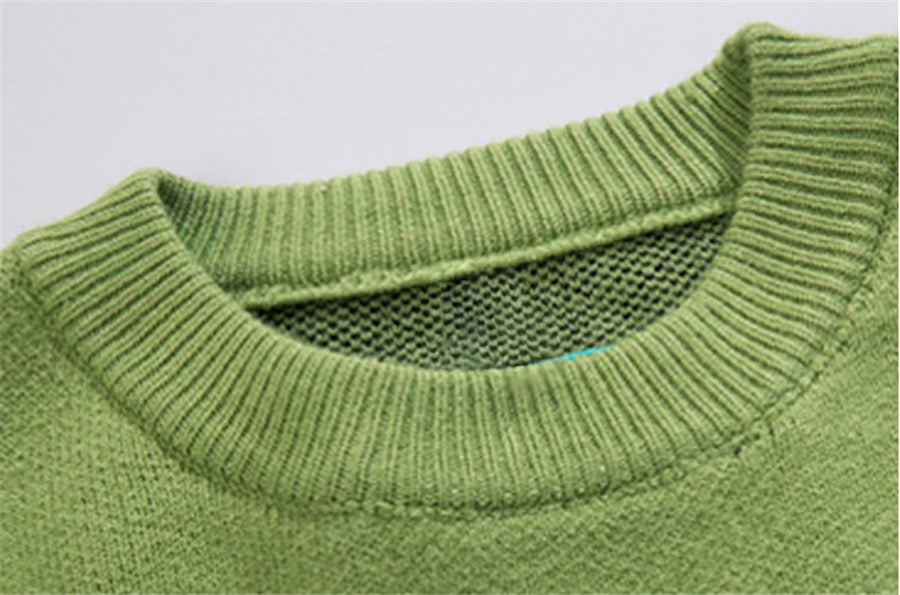 Dino Graphic Jacquard  Knit Sweater