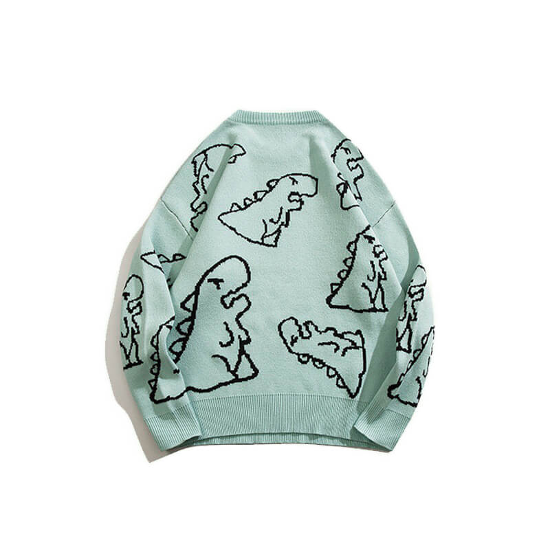 Dino Graphic Jacquard  Knit Sweater