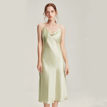 Washable Silk Twist Front Midi Dress