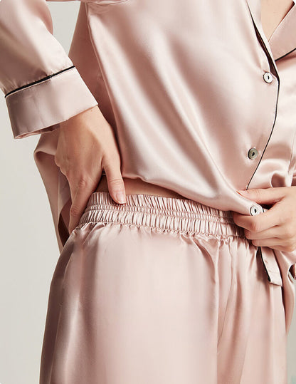 Washable Silk Long Sleeve Classic Pant Set