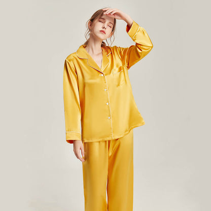 Washable Silk Long Sleeve Classic Elegance Pant Set