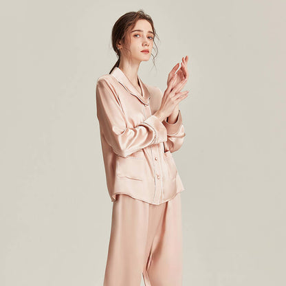 Washable Silk Long Sleeve Classic Pant Set