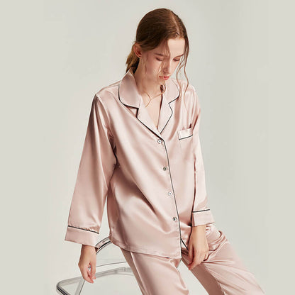 Washable Silk Long Sleeve Classic Pant Set