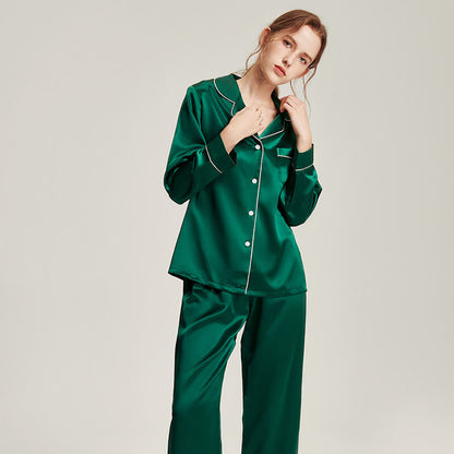 Washable Silk Long Sleeve Classic Elegance Pant Set