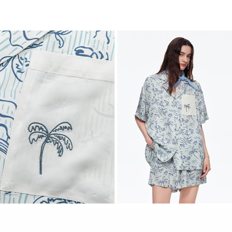 The Azure Isle Embroidered Viscose Resort Set