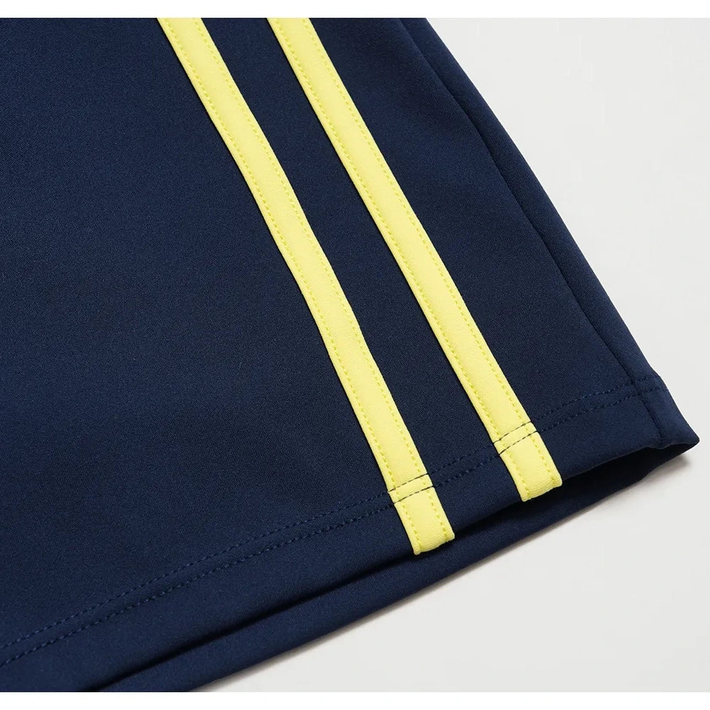 Contrast Foldover Waist Cheer Athletic Shorts - contrast side tape detail