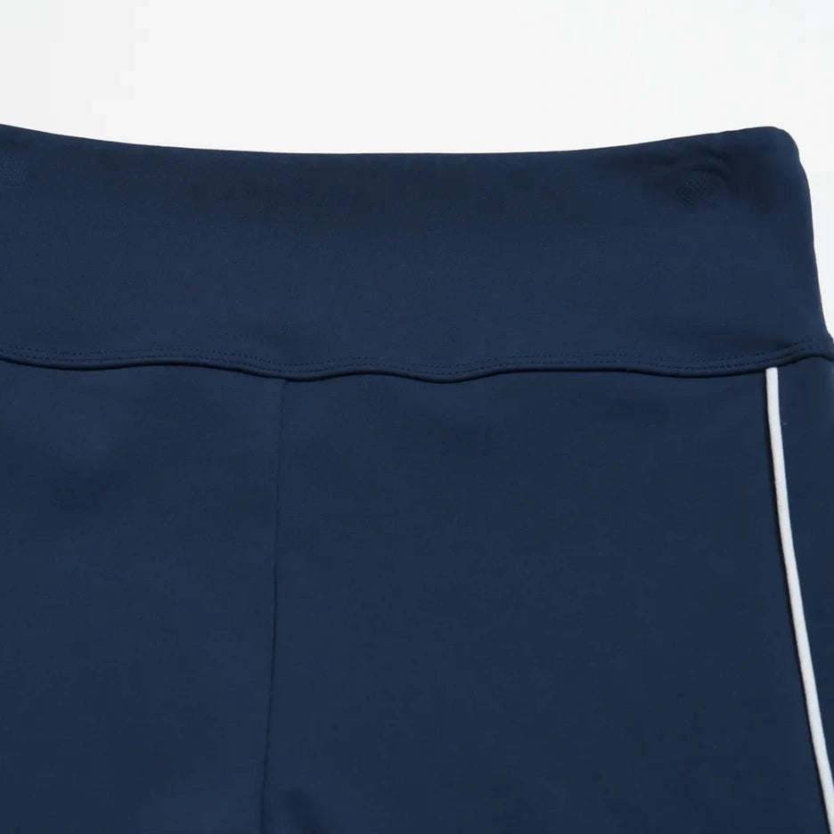 Contrast Sculpting Yoga Shorts - Navy Blue / White - navy blue white back waistband flat
