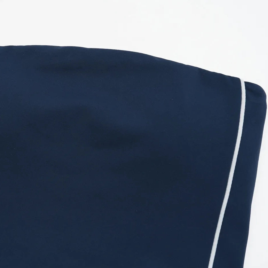 Contrast Strapless Bandeau Sports Bra - Navy Blue / White - navy blue white body panel flat