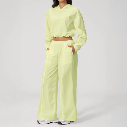 Cool-Touch Sun Protection Wide-Leg Pants - Lemon Yellow - lemon yellow full styling