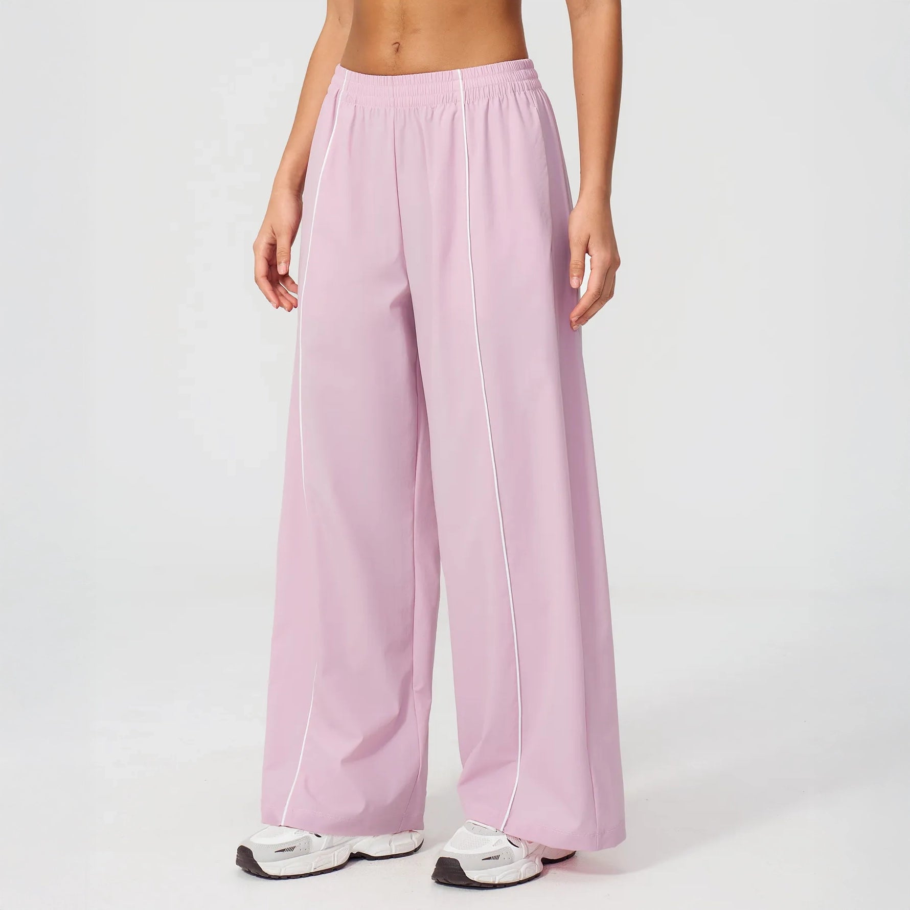 Cool-Touch Sun Protection Wide-Leg Pants - Lilac Purple - lilac purple angled view