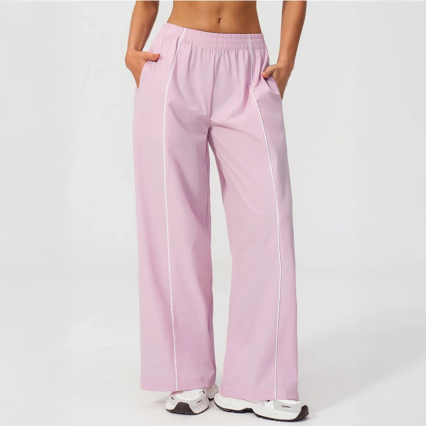 Cool-Touch Sun Protection Wide-Leg Pants - Lilac Purple - lilac purple front detail