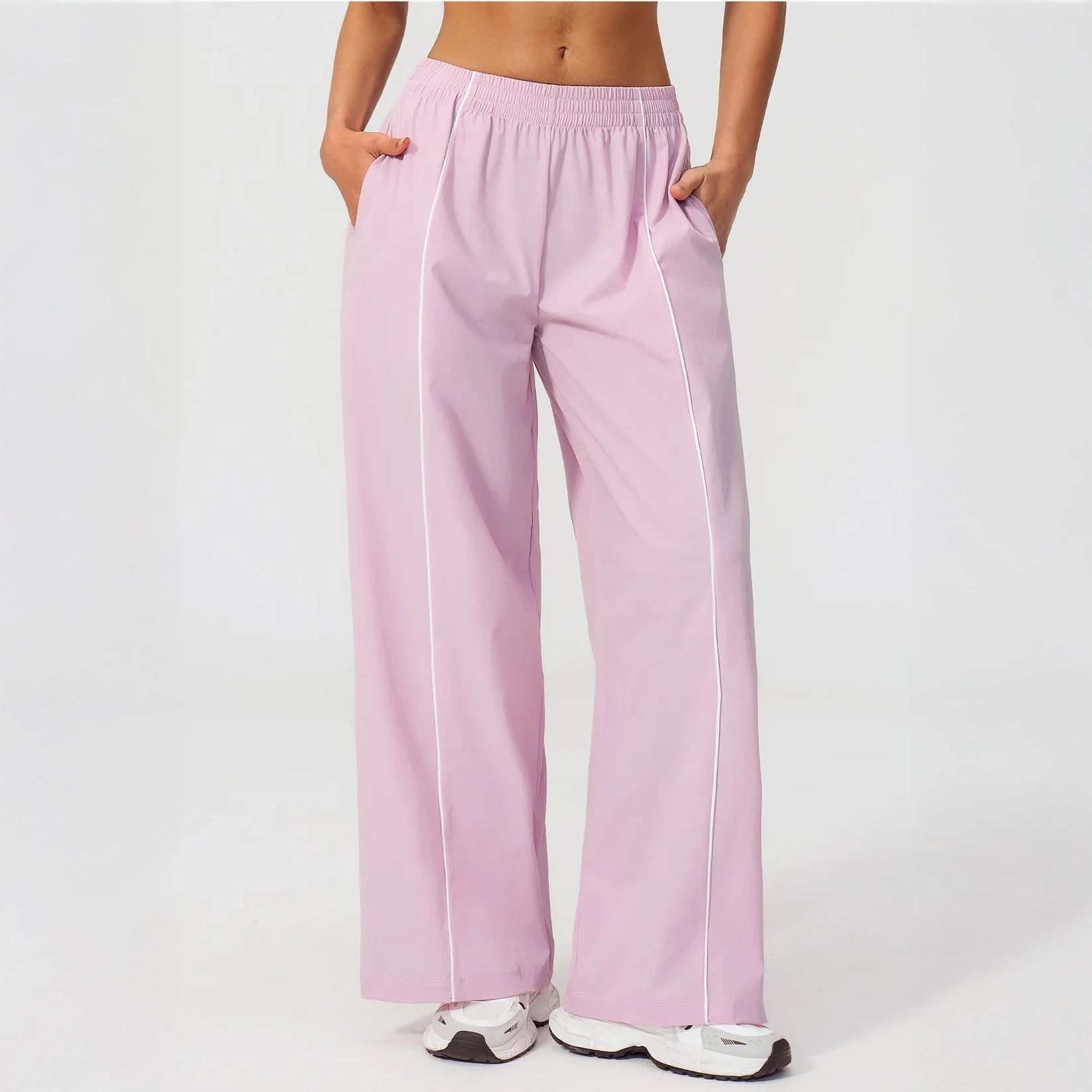 Cool-Touch Sun Protection Wide-Leg Pants - Lilac Purple - lilac purple front detail