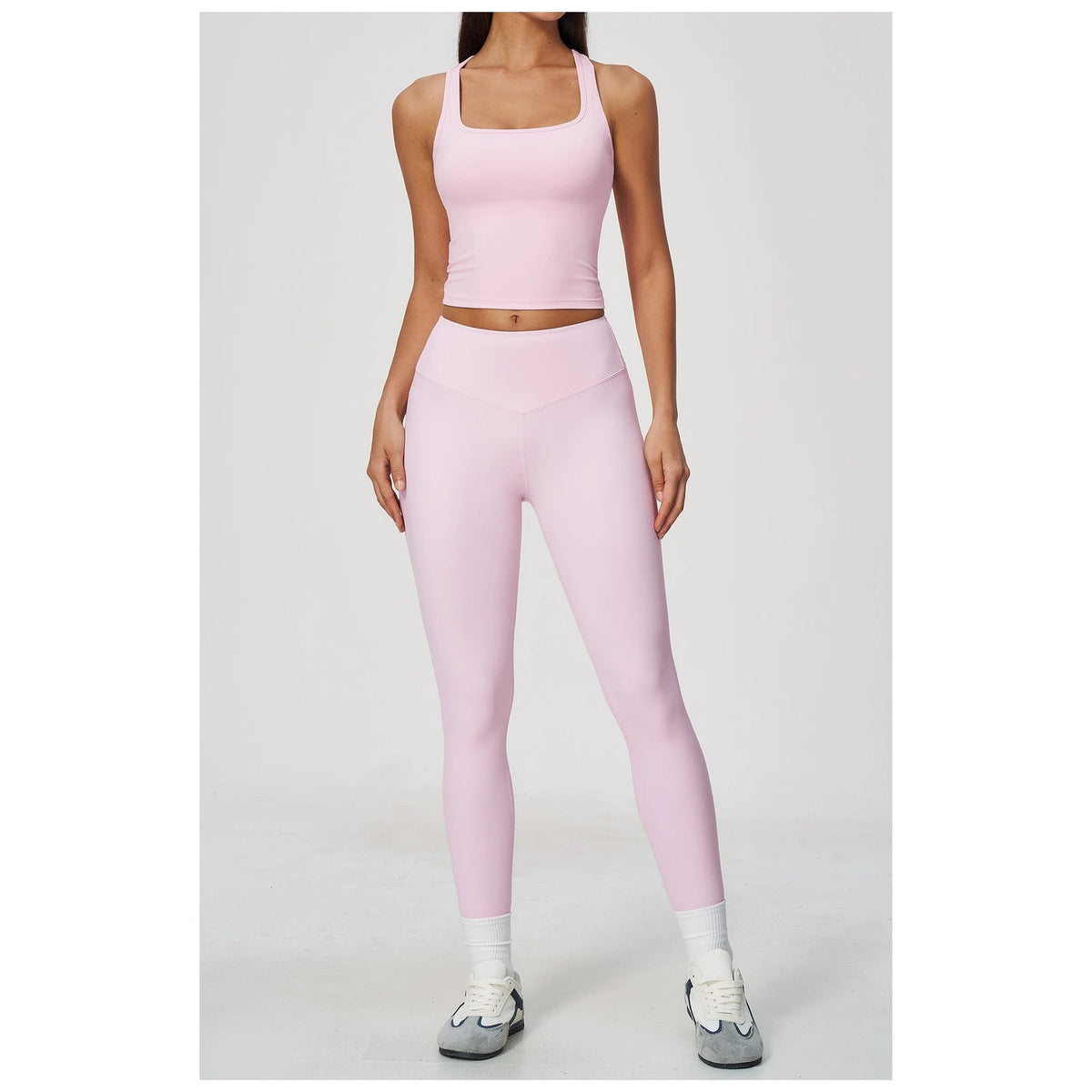 Sculpted-Waist Pilates Training Set - Cherry Blossom Pink - cherry blossom pink front view