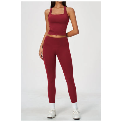 Sculpted-Waist Pilates Training Set - Cherry Red - cherry red front view