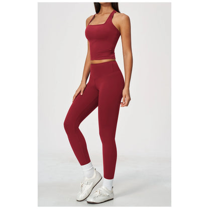 Sculpted-Waist Pilates Training Set - Cherry Red - cherry red side view