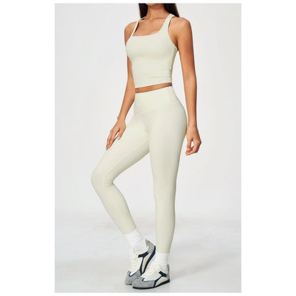Sculpted-Waist Pilates Training Set - Cream White - cream white side view