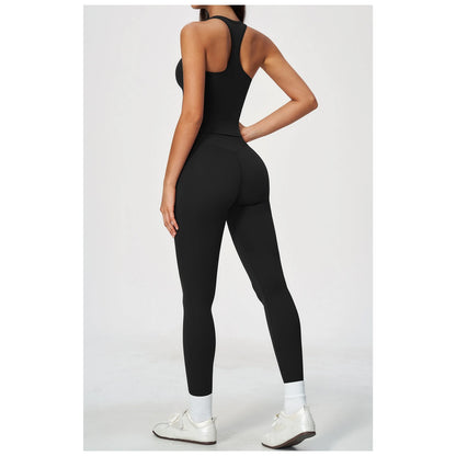 Sculpted-Waist Pilates Training Set - Premium Black - premium black back view