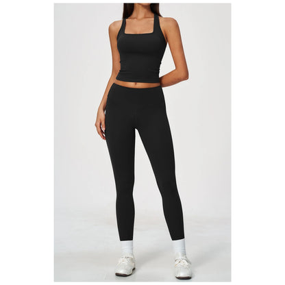 Sculpted-Waist Pilates Training Set - Premium Black - premium black front pose