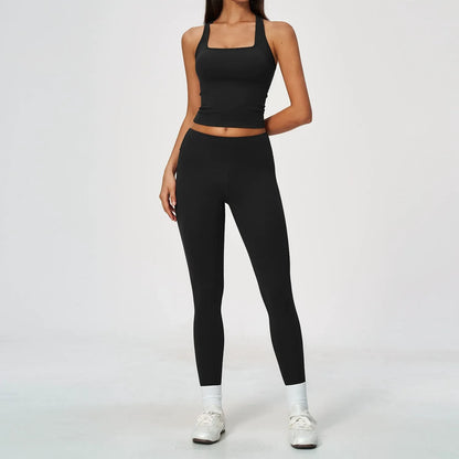 Sculpted-Waist Pilates Training Set - Premium Black - premium black front view