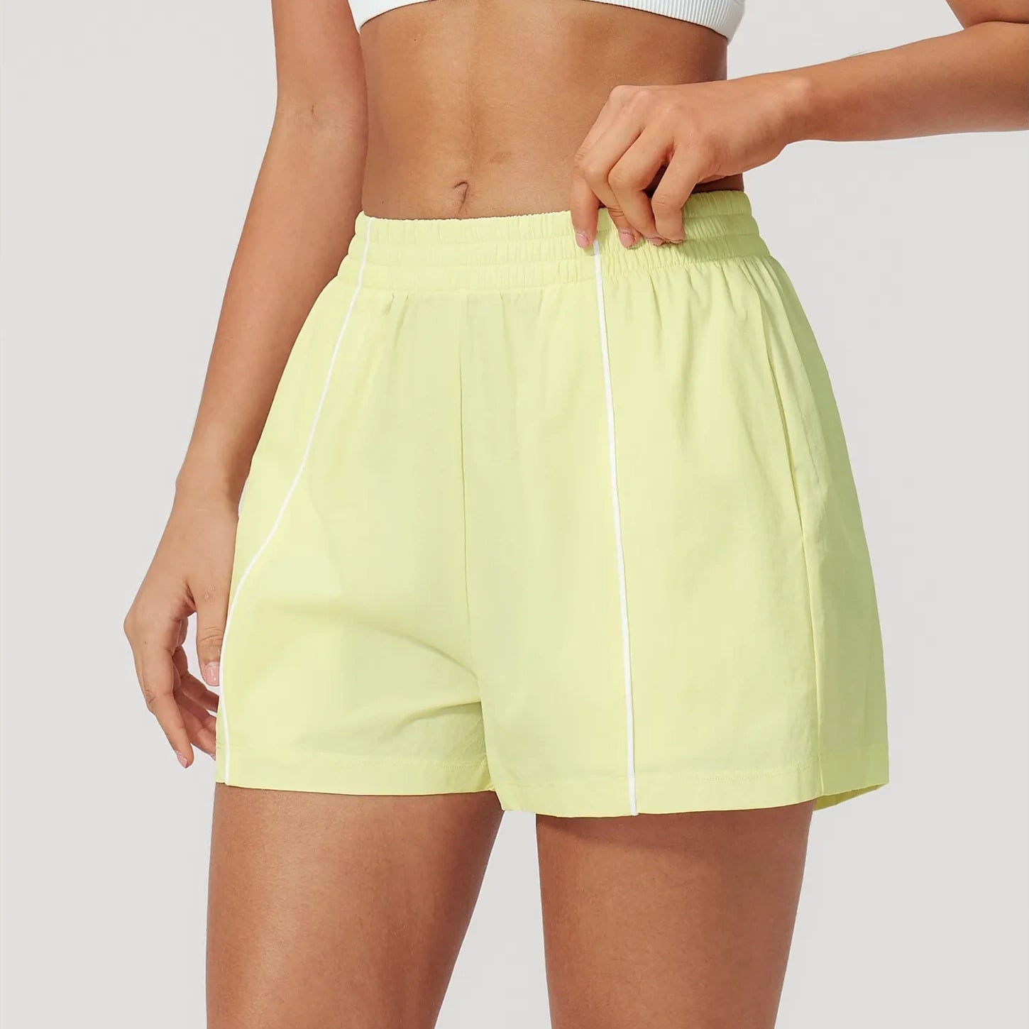 Ultralight Quick-Dry UPF Athletic Shorts - Lemon Yellow - lemon yellow side view