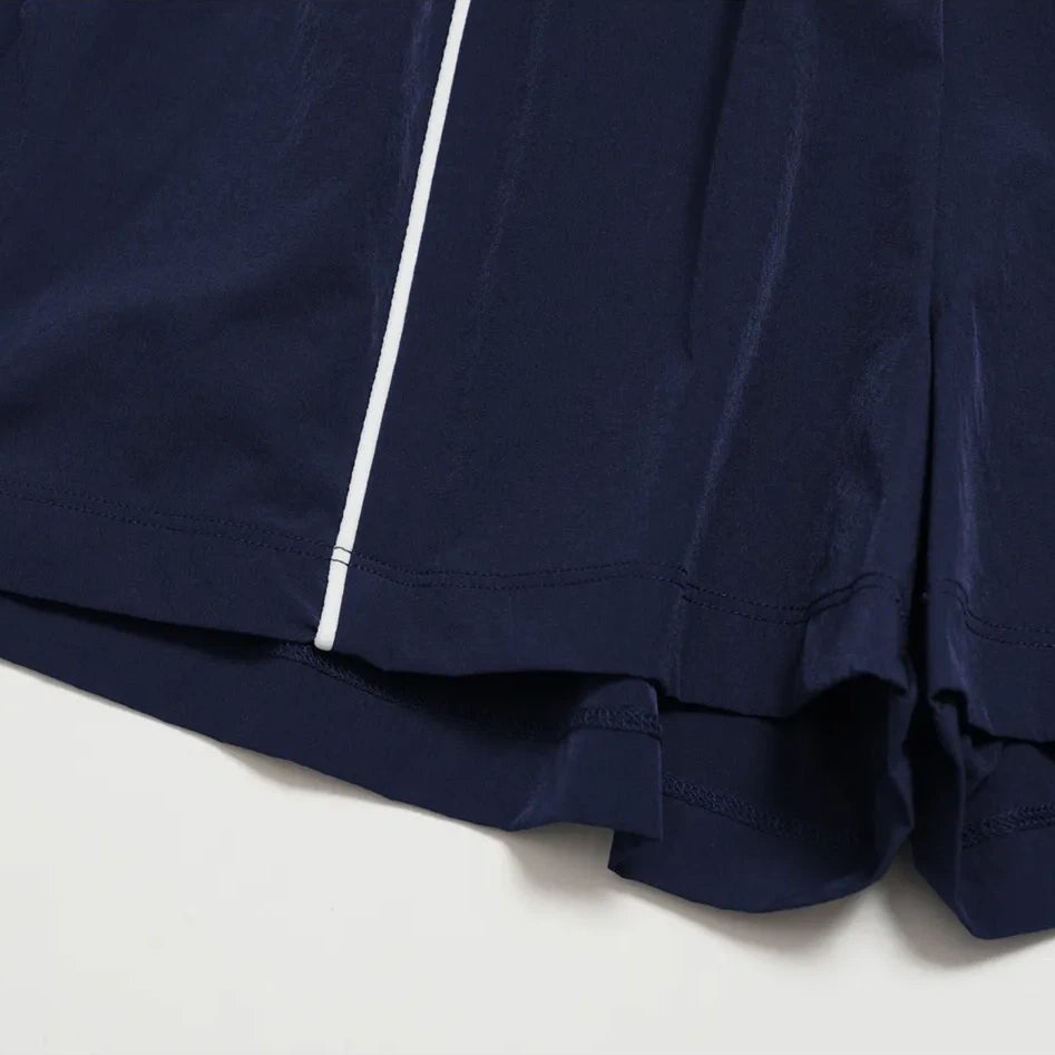 Ultralight Quick-Dry UPF Athletic Shorts - Navy Blue - lightweight hem fabric detail
