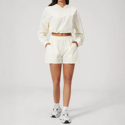 Ultralight Quick-Dry UPF Athletic Shorts - Milky Apricot - milky apricot full styling