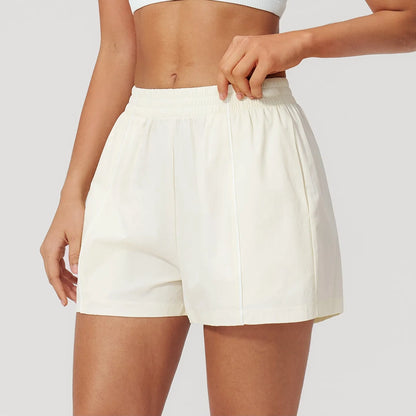 Ultralight Quick-Dry UPF Athletic Shorts - Milky Apricot - milky apricot side view