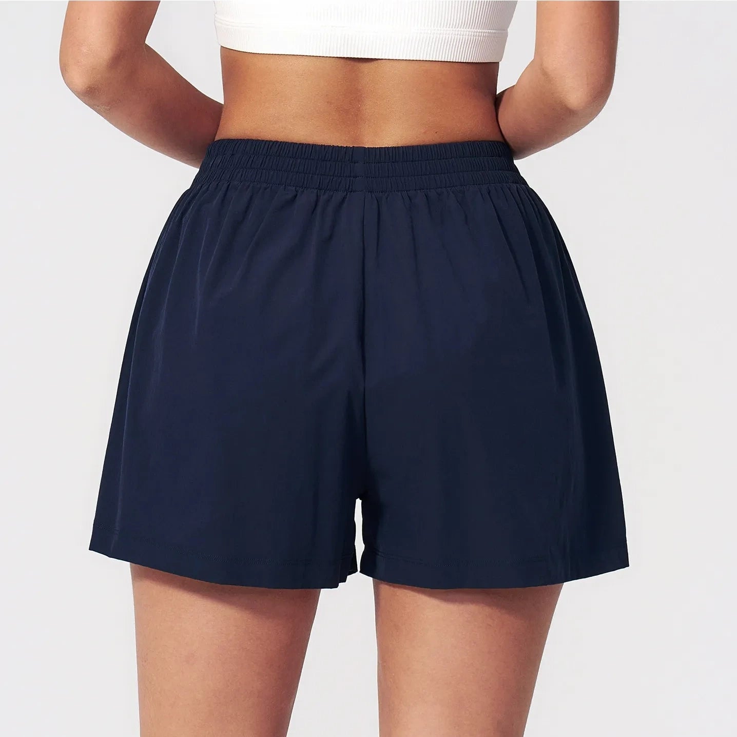 Ultralight Quick-Dry UPF Athletic Shorts - Navy Blue - navy blue back view