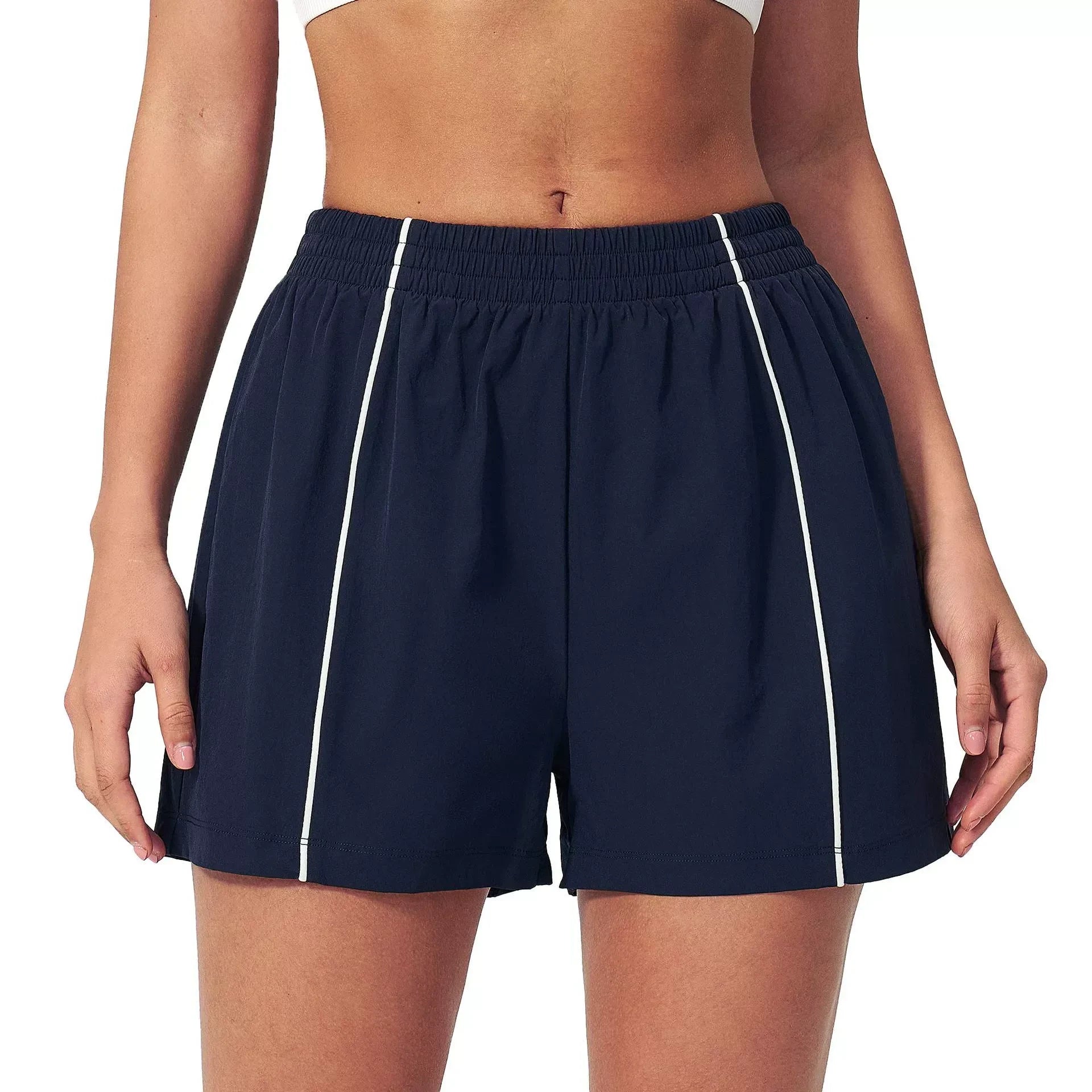 Ultralight Quick-Dry UPF Athletic Shorts - Navy Blue - navy blue front view