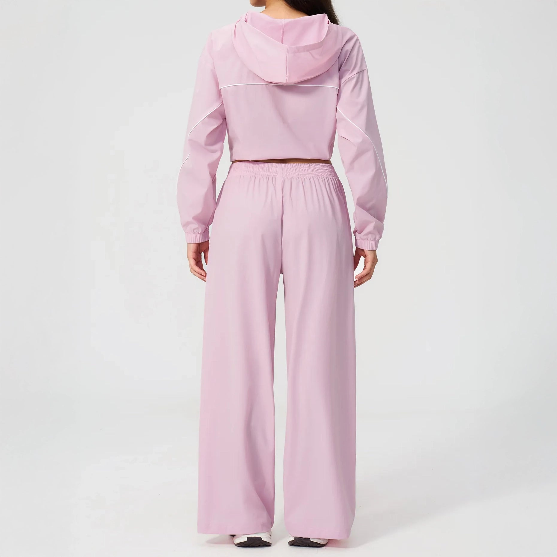 UPF 50+ Lightweight Hooded Sun Jacket - Lilac Purple - lilac purple back pants view