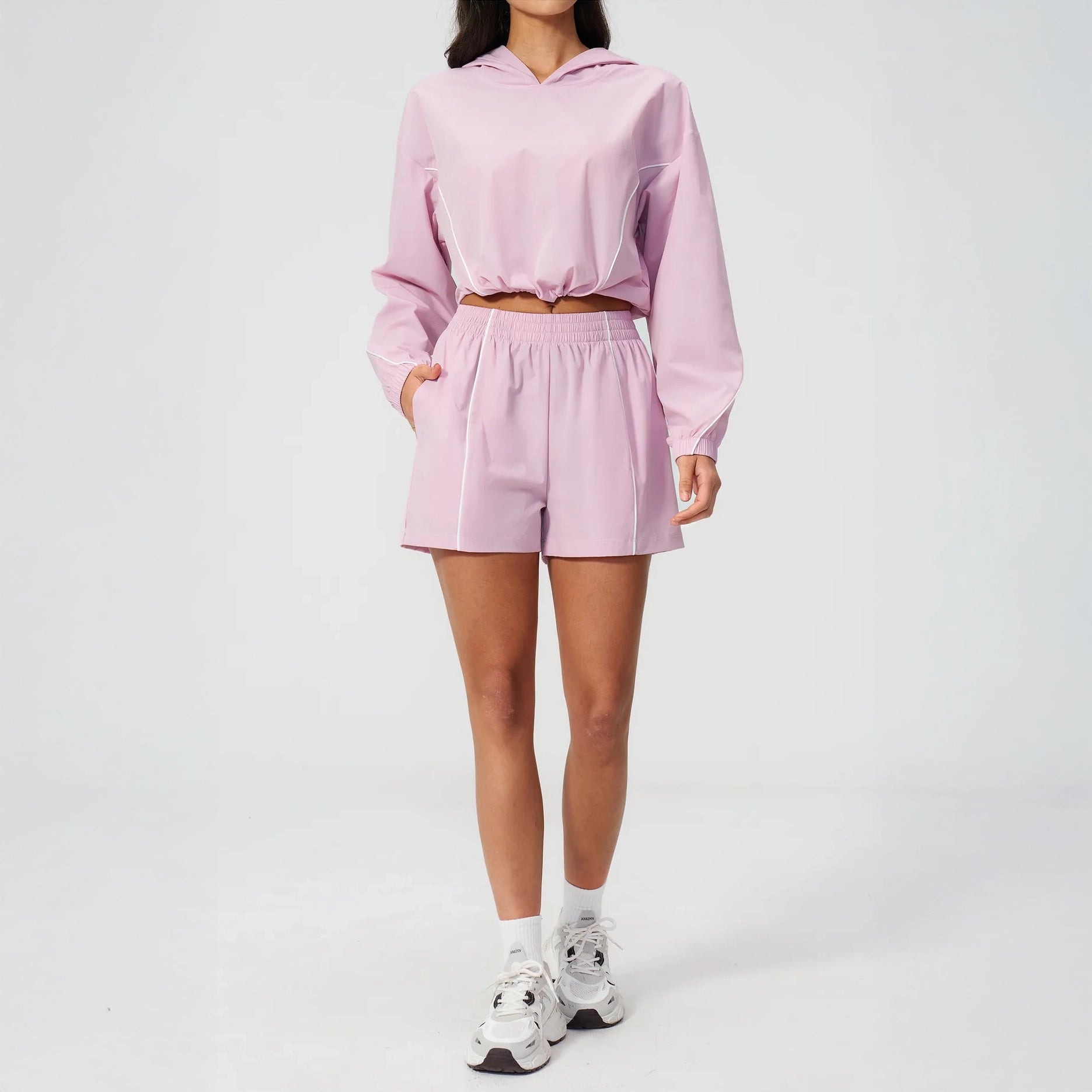 UPF 50+ Lightweight Hooded Sun Jacket - Lilac Purple - lilac purple full shorts styling