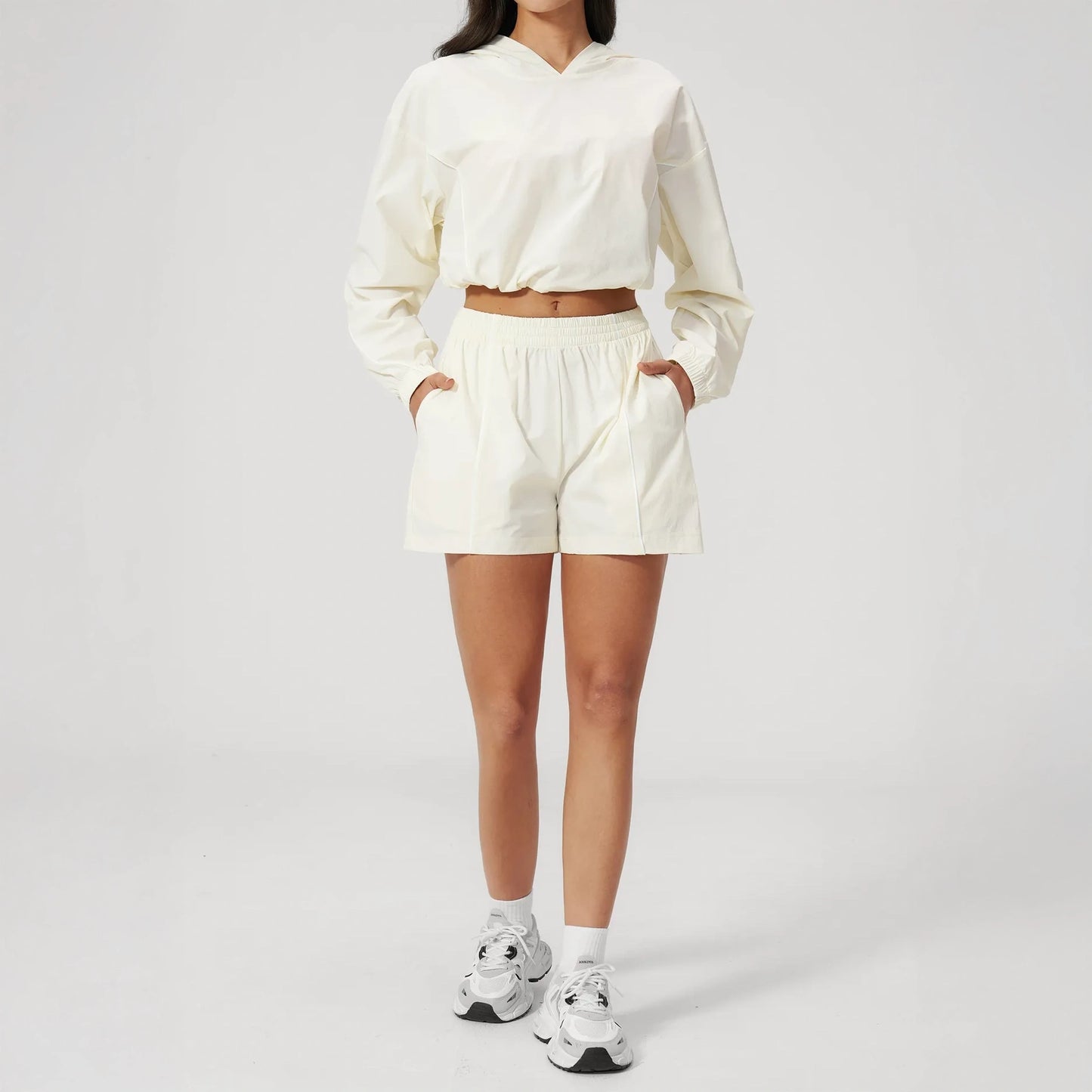 UPF 50+ Lightweight Hooded Sun Jacket - Milky Apricot - milky apricot full shorts styling